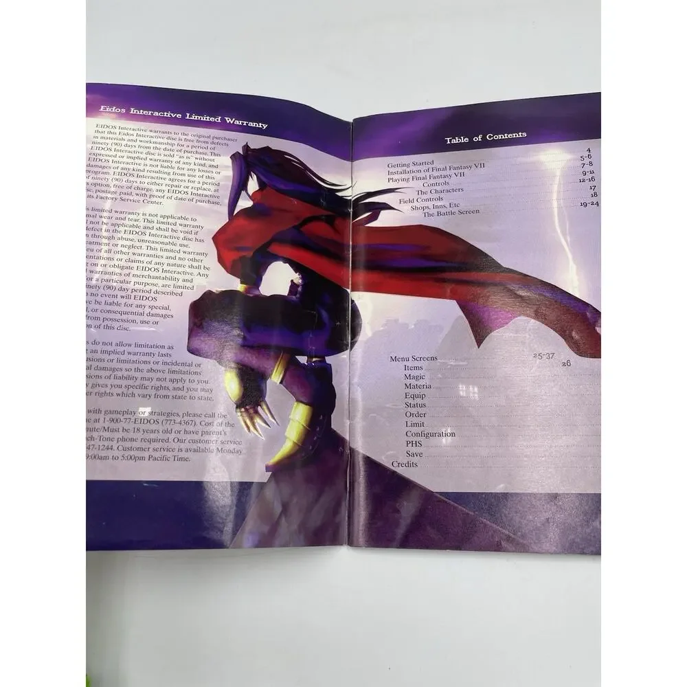 Final Fantasy VII PlayStation 1 Players Manual Only